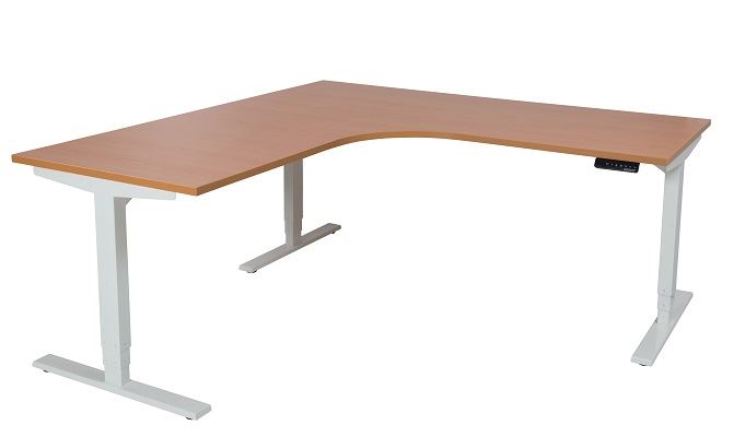Image for VERTILIFT HEIGHT ADJUSTABLE WORSTATION 1500 x 1500 x 700 - BEECH TOP WITH WHITE FRAME PRESET CONTROLLER from SBA Office National - Darwin